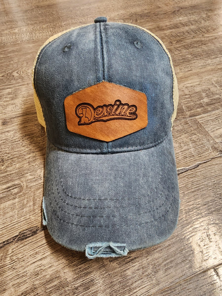 .Devine Leather Patch trucker Hat.