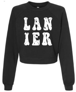 .Lanier Cropped BELLA + CANVAS - Women's Raglan Pullover Fleece.