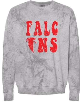 .Comfort Colors Distressed Falcons smoke crewneck sweatshirt.