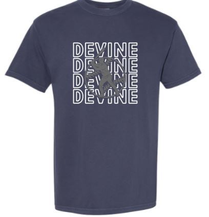 .Navy Comfort Colors Devine Tee.