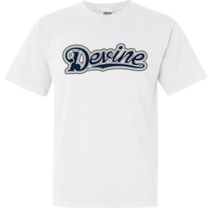 .White Comfort Colors Devine Tee.