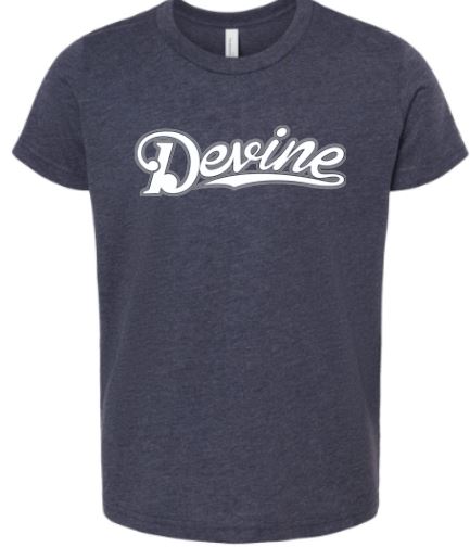 .Devine Heathered Navy Unisex Bella Short Sleeve.