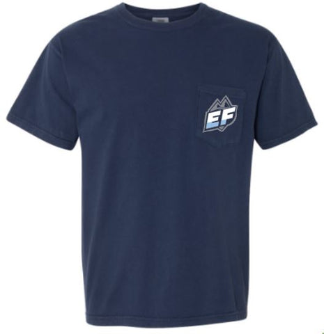 .EF Comfort Colors Pocket logo tee.