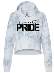 .J. America - Women's Cropped Grey Tie dye Hooded Sweatshirt.