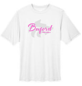 .Buford Softball White Dry Fit Tee.