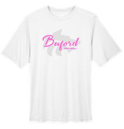 .Buford Softball White Dry Fit Tee.