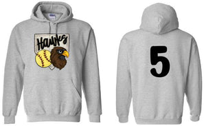 .Hawks Homeplate  Hoodie With Number.