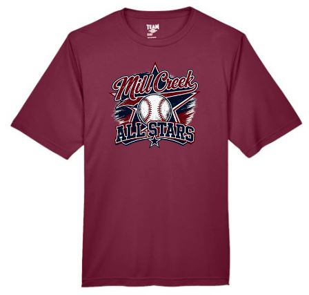 .Mill Creek All stars BASEBALL Dry Fit Tee.