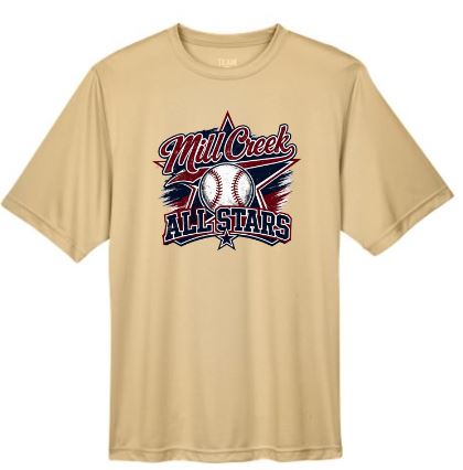 .Mill Creek All stars BASEBALL Dry Fit Tee.