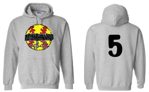 .NIGHTHAWKS softball Hoodie With Number.