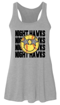 .NIGHT HAWKS Star softball Flowy Bella Tank.