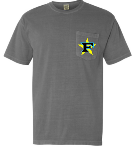 .Five Star Comfort Colors Pocket logo tee.