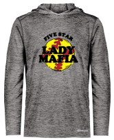 .Softball Lady Mafia Electrify Core Hooded Black Tee.