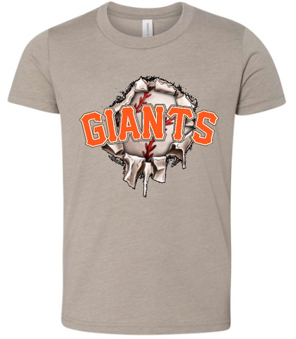 .Crushed Baseball Giants Bella Canvas Tee.