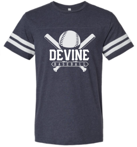 .Devine Baseball Vintage Navy unisex Jersey Tee.