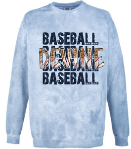 .Comfort Colors Blast Devine Baseball sweatshirt.