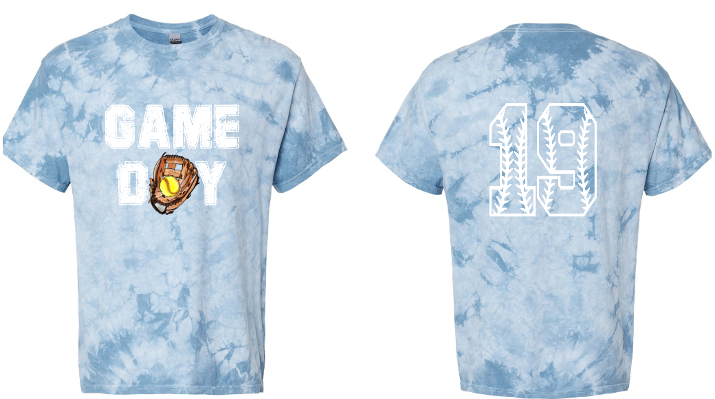 .Dyemomite Crystal tie-dyed Manhattan Tee GAME DAY with number tee.