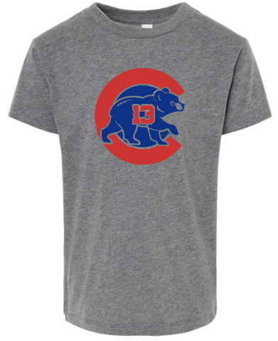 .Deep Heather Bella Canvas Number Cubs Tee.