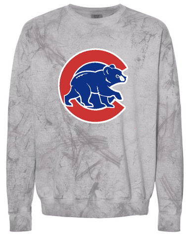 .Comfort Colors Cubs Smoke Crewneck Sweatshirt.