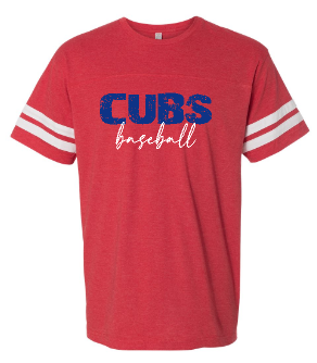 .CUBS baseball unisex red Jersey Tee.