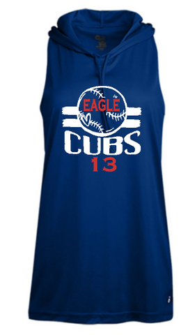 .Custom Cubs Badger Hooded royal Tank.