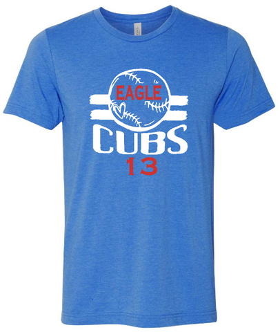 .Heather True Royal Bella Canvas Custom Cubs Tee.