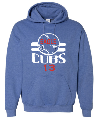 .Unisex Heather Sport Royal Custom Name/Number Cubs Hoodie.