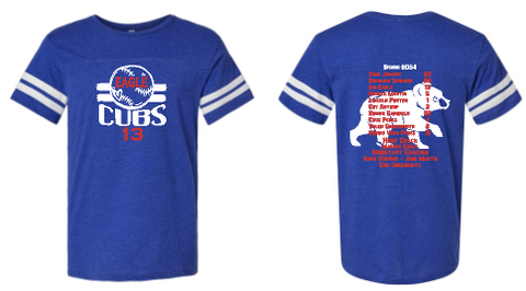 .Custom CUBS unisex royal Jersey Tee.
