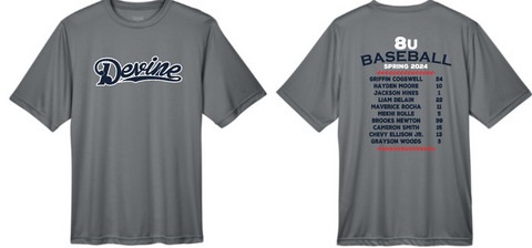 .Devine 8u Roster Grey Dry Fit Tee.