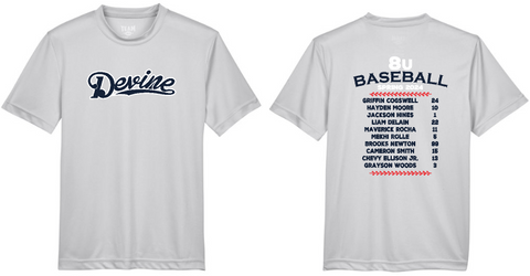 .8u Devine Baseball Roster Dry Fit Tee.