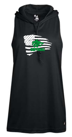 .Buford Distressed Flag Black Badger Hooded Tank.