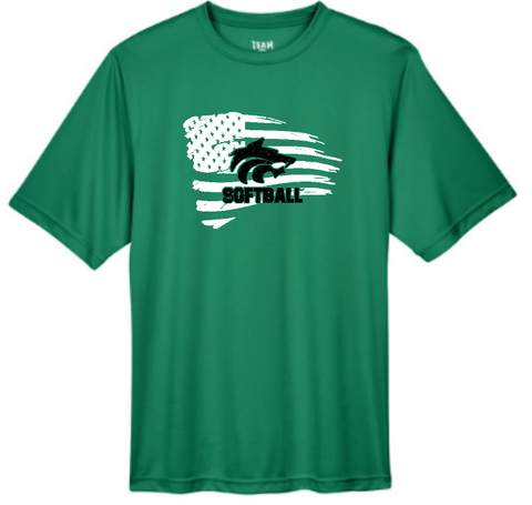 .Buford Distressed Flag Green Dry Fit Tee.