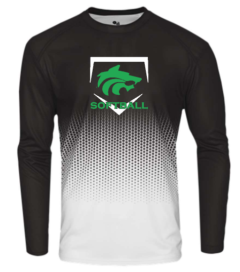 .Badger HEX Long Sleeve Homeplate Tee.