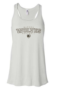 .Flowy White Bella Canvas Buford Wolves Softball Tank