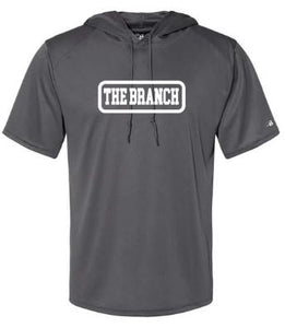 .THE BRANCH Hooded Short Sleeve Performance Tee.