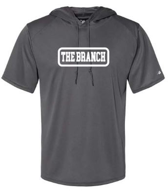 .THE BRANCH Hooded Short Sleeve Performance Tee.