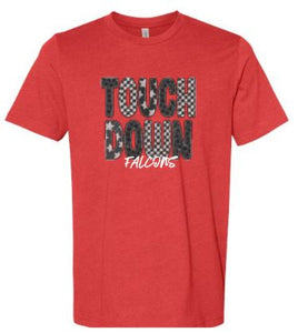.Touch down Falcons distressed Heathered Red Bella Tee.