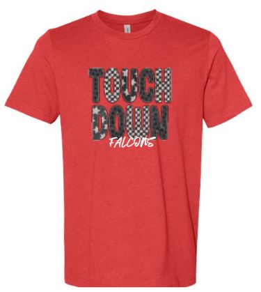 .Touch down Falcons distressed Heathered Red Bella Tee.