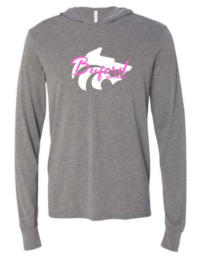 .Unisex Long Sleeve Hooded Bella Canvas Buford Softball Tee.