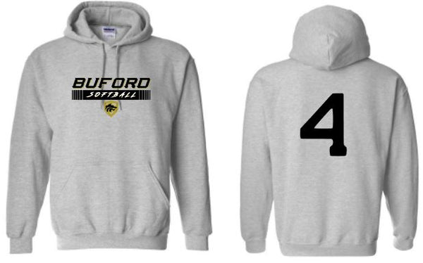 .Buford Softball  Hoodie With Number.