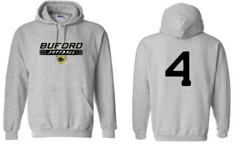 .Buford Softball  Hoodie With Number.