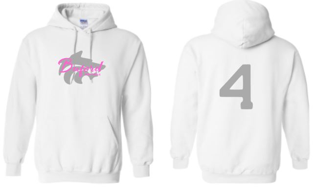 .Buford Softball  Wolf Hoodie With Number.