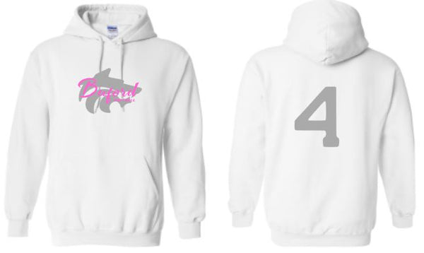 .Buford Softball  Wolf Hoodie With Number.
