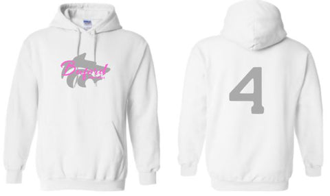 .Buford Softball  Wolf Hoodie With Number.
