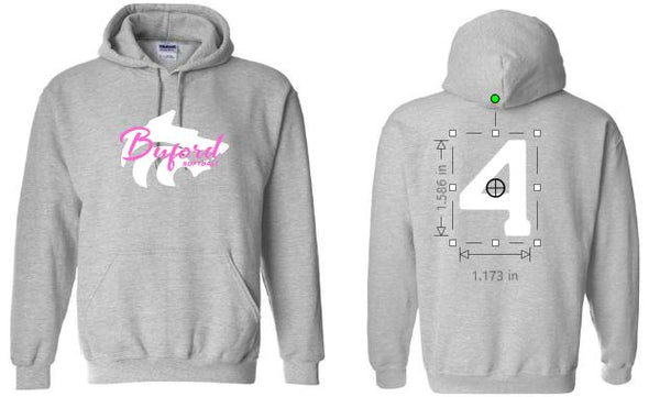 .Buford Softball  Wolf Hoodie With Number.