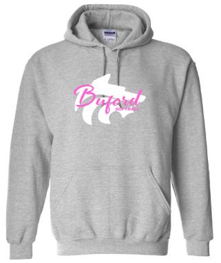 .Buford Softball White Hoodie.