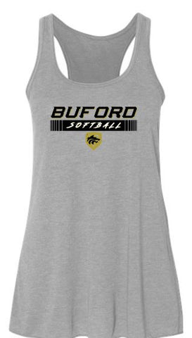 .Buford Softball Flowy Bella Tank.