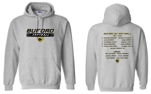 .Buford Softball Hoodie With Roster.