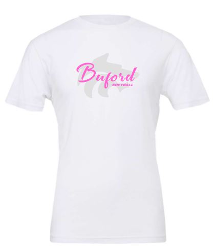 .Buford Softball White Bella Canvas Tee.