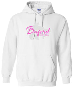 .Buford Softball White Hoodie.